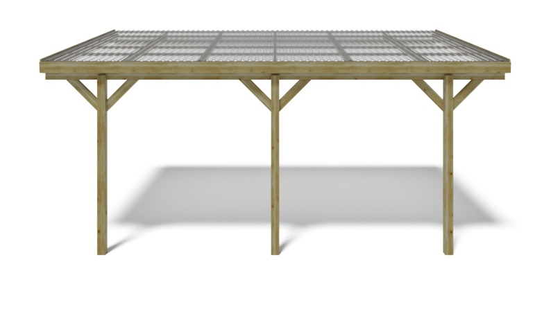 Carport, abri de voiture  3x5.24 m - 15 m2 - couverture PVC 