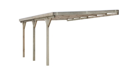 Carport, abri de voiture  3x5.24 m - 15 m2 - couverture PVC 