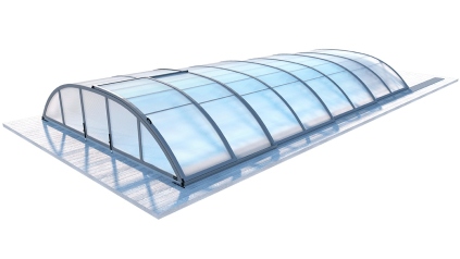 Abri de piscine Horizon - 7.03x3.36 m - polycarbonate alvéolaire 8 mm - pour piscine BAS7307