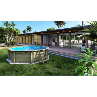 Piscine Verona 4.72 x 4.72 - H.1.2 m, bleu pâle, autoportante - sans dalle