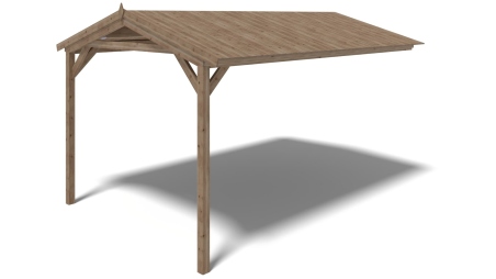 Avant-toit en bois 4x2.76m pour le chalet de jardin 4m, traité, marron