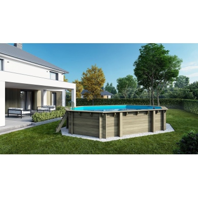 Piscine Sao Paulo 6.57 x 4.07 - H.1.2 m, bleu pâle, fixations à sceller