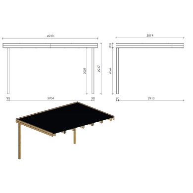Pergola de jardin 3.02x4.24m - traité 2
