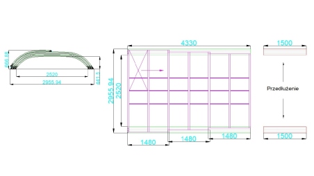 Abri de piscine Horizon - 4.33x2.52 m - polycarbonate alvéolaire 8 mm - pour piscine BAS7302. BAS7303