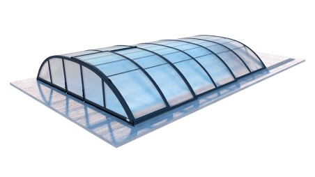 Abri de piscine Horizon - 4.64x2.52 m - polycarbonate alvéolaire 8 mm - pour piscine BAS7304