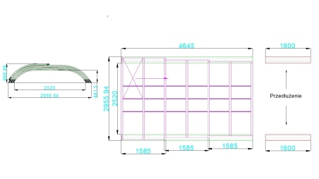 Abri de piscine Horizon - 4.64x2.52 m - polycarbonate alvéolaire 8 mm - pour piscine BAS7304