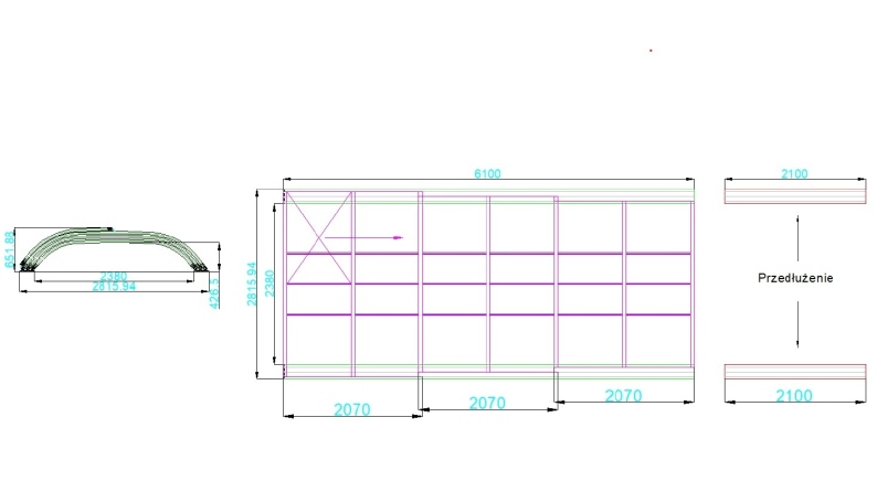 Abri de piscine Horizon - 6.1x2.38 m - polycarbonate massif 3 mm - pour piscine BAS7306