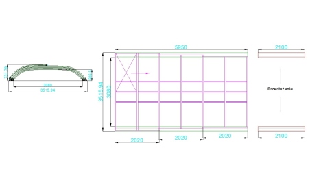 Abri de piscine Horizon - 5.95x3.08 m - polycarbonate massif 3 mm - pour piscine BAS7305