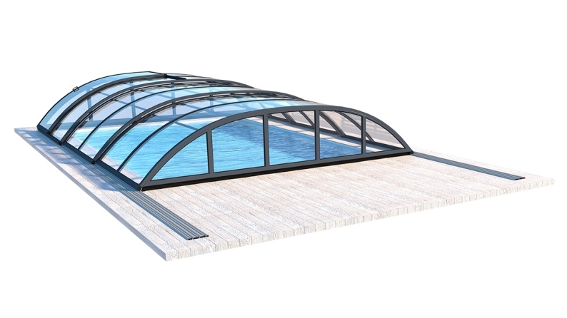 Abri de piscine Horizon - 5.95x3.08 m - polycarbonate massif 3 mm - pour piscine BAS7305