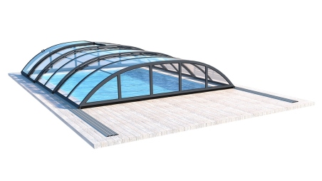 Abri de piscine Horizon - 5.95x3.08 m - polycarbonate massif 3 mm - pour piscine BAS7305