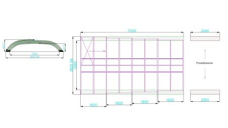 Abri de piscine Horizon - 7.03x3.36 m - polycarbonate massif 3 mm - pour piscine BAS7307