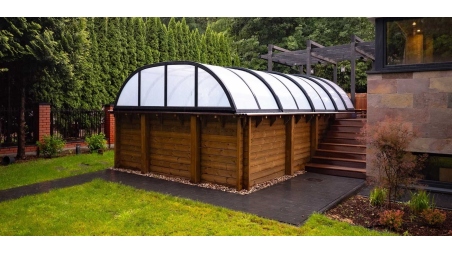 Abri de piscine Horizon - 7.03x3.36 m - polycarbonate massif 3 mm - pour piscine BAS7307