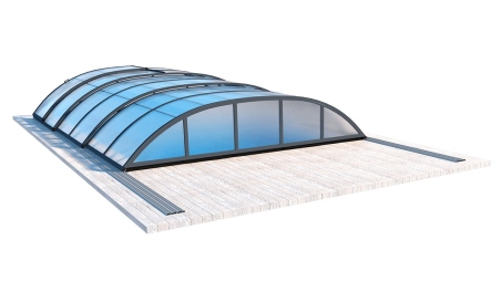 Abri de piscine Horizon - 6.1x2.38 m - polycarbonate alvéolaire 8 mm - pour piscine BAS7306