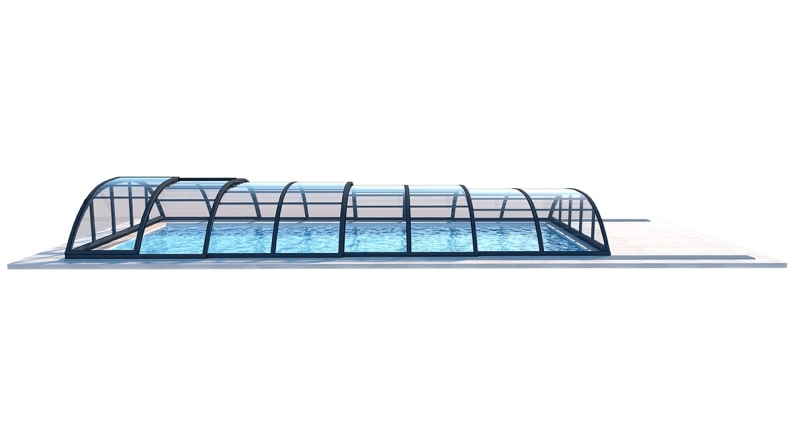 Abri de piscine Horizon - 7.43x3.5 m - polycarbonate massif 3 mm - pour piscine BAS7308