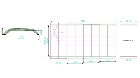 Abri de piscine Horizon - 7.43x3.5 m - polycarbonate massif 3 mm - pour piscine BAS7308