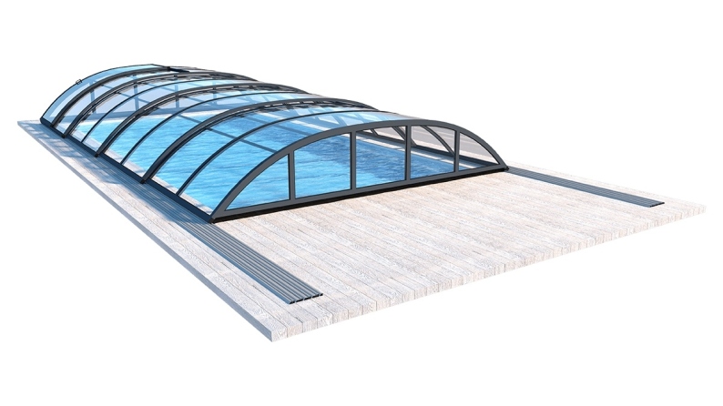Abri de piscine Horizon - 7.43x3.5 m - polycarbonate massif 3 mm - pour piscine BAS7308