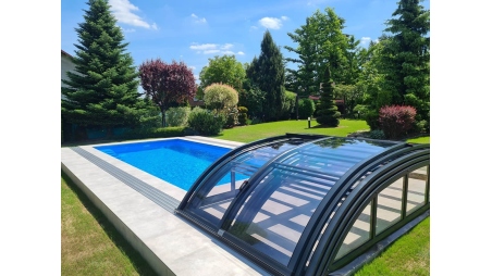Abri de piscine Horizon - 7.43x3.5 m - polycarbonate massif 3 mm - pour piscine BAS7308