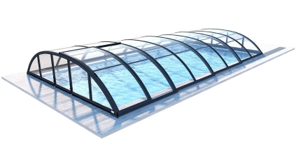Abri de piscine Horizon - 8.58x3.92 m - polycarbonate massif 3 mm - pour piscine BAS7309
