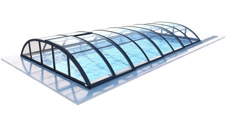 Abri de piscine Horizon - 8.58x3.92 m - polycarbonate massif 3 mm - pour piscine BAS7309