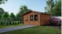Abri de jardin en bois - 16m2 - 4x4m - Traité - Ep. 28mm - Couleur: 