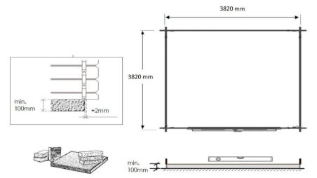 Abri de jardin en bois - 16m2 - 4x4m - Traité - Ep. 28mm - Couleur: 