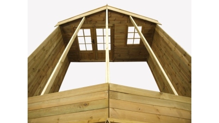 Abri de jardin en bois - 16m2 - 4x4m - Traité - Ep. 28mm - Couleur: 