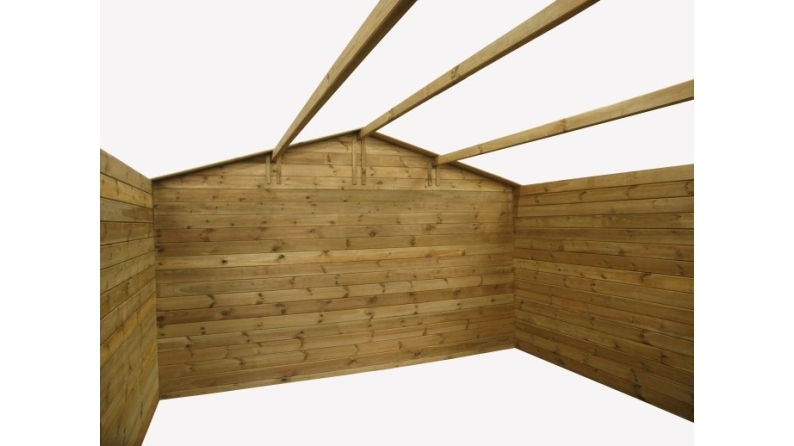 Abri de jardin en bois - 16m2 - 4x4m - Traité - Ep. 28mm - Couleur: 