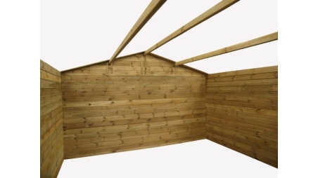 Abri de jardin en bois - 16m2 - 4x4m - Traité - Ep. 28mm - Couleur: 