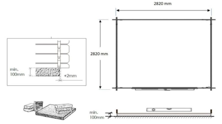 Abri de jardin en bois - 9m2 - 3x3m - Traité - Ep. 28mm - Couleur: 