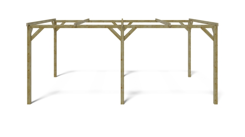 Carport, abri de voiture  3x5.1 m - 15.3 m2
