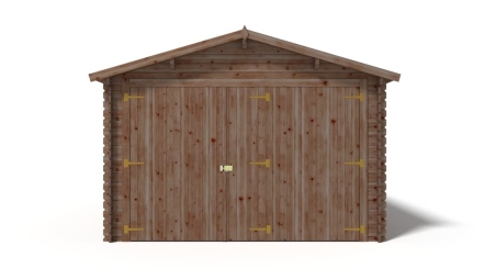 Garage en bois - 21m2 - 3.5x6m - imprégné - Ep. 28mm - couleur: marron
