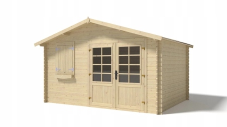 Abri de jardin en bois - 12m2 - 4x3m - Ep. 28mm - Couleur: naturel