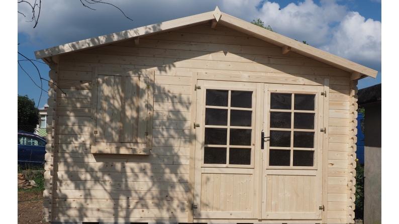 Abri de jardin en bois - 12m2 - 4x3m - Ep. 28mm - Couleur: naturel