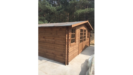 Abri de jardin en bois - 20m2 - 5x4m - Traité - Ep. 28mm - Couleur: marron