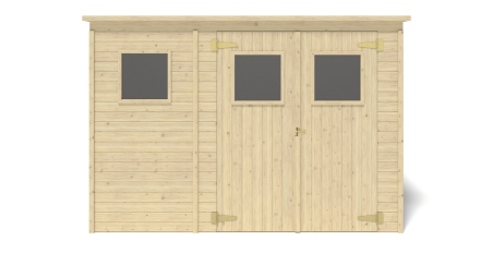 Abri de jardin en bois 4.86 m2 - 2.7x1.8 m - Couleur: naturel