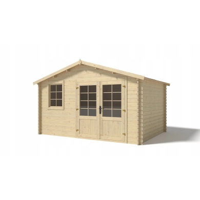 Abri de jardin en bois - 11.7m2 - 3.9x3m - Ep. 34mm - Couleur: naturel 2