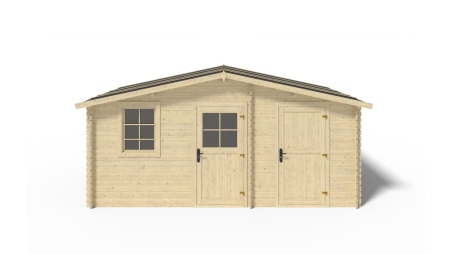 Abri de jardin en bois - 15m2 - 5x3m - Ep. 28mm - Couleur: naturel