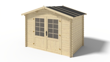 Abri de jardin en bois - 6m2 - 3x2m - Ep. 28mm - Couleur: naturel
