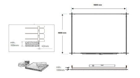 Abri de jardin en bois - 25m2 - 5x5m - Ep. 40mm - Couleur: naturel