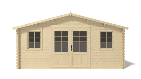 Abri de jardin en bois - 25m2 - 5x5m - Ep. 40mm - Couleur: naturel