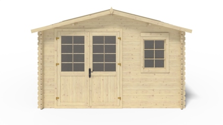 Abri de jardin en bois - 16m2 - 4x4m - Ep. 40mm - Couleur: naturel