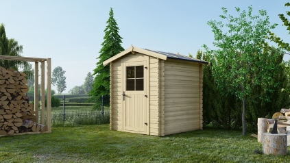 Abri de jardin en bois - 3.61m2 - 1.9x1.9m - Ep. 28mm - Couleur: naturel