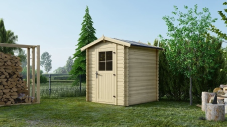 Abri de jardin en bois - 3.61m2 - 1.9x1.9m - Ep. 28mm - Couleur: naturel