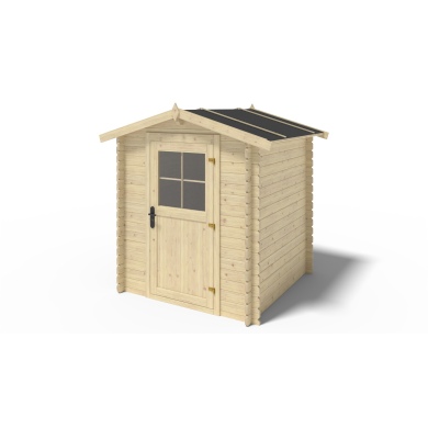 Abri de jardin en bois - 3.61m2 - 1.9x1.9m - Ep. 28mm - Couleur: naturel 2