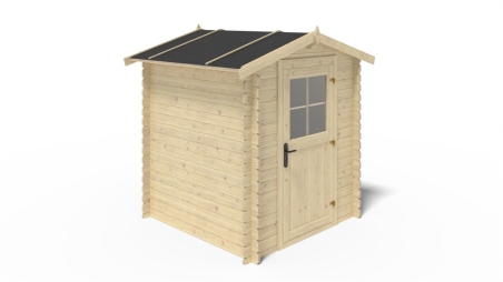 Abri de jardin en bois - 3.61m2 - 1.9x1.9m - Ep. 28mm - Couleur: naturel