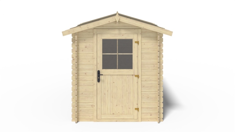 Abri de jardin en bois - 4.75m2 - 1.9x2.5m - Ep. 28mm - Couleur: naturel