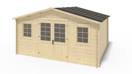 Abri de jardin en bois - 20m2 - 5x4m - Ep. 40mm - Couleur: naturel