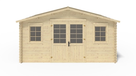 Abri de jardin en bois - 20m2 - 5x4m - Ep. 40mm - Couleur: naturel
