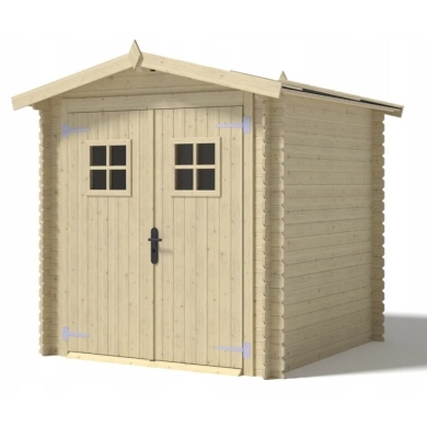 Abri de jardin en bois - 4m2 - 2x2m - Ep. 19mm - Couleur: naturel 2