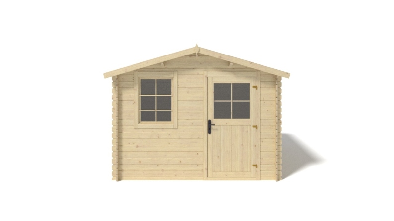 Abri de jardin en bois - 6m2 - 3x2m - Ep. 28mm - Couleur: naturel